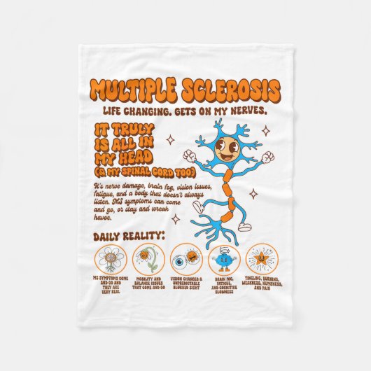 Multiple Sclerosis Awareness Gets On My Nerves Ms  フリースブランケット (正面)