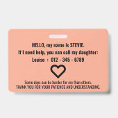 Multiple Sclerosis Awareness ID patience pvc badge バッジ (裏面)