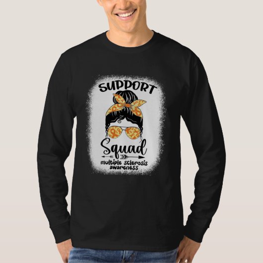 Multiple Sclerosis Awareness Messy Bun Warrior Sup Tシャツ (正面)