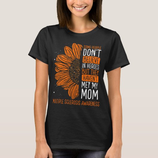 Multiple Sclerosis Awareness Ribbon Mom Warrior Tシャツ (正面)