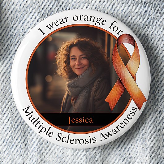 Multiple Sclerosis Awareness Wear Orange for Photo 缶バッジ