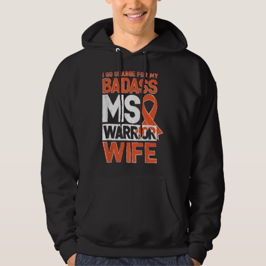 Multiple Sclerosis MS Awareness Badass Warrior Wif パーカ (正面)