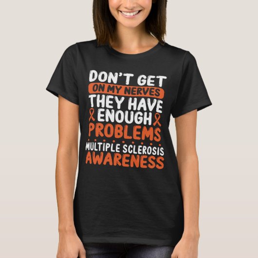 Multiple Sclerosis Ribbon Orange MS Awareness Day Tシャツ (正面)