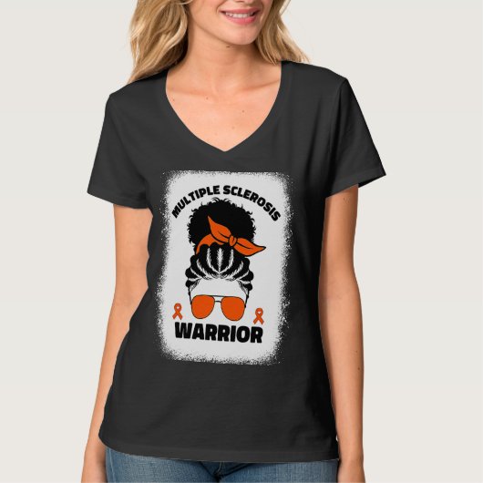Multiple Sclerosis Warrior For Afro Black Women Ms Tシャツ (正面)