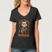 Multiple Sclerosis Warrior Ninja Kitty Cat & Orang Tシャツ (正面)