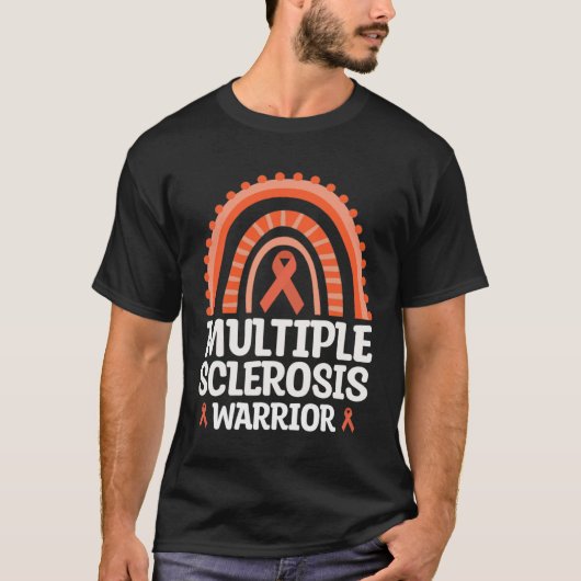 Multiple Sclerosis Warrior Orange Ribbon MS Awaren Tシャツ (正面)