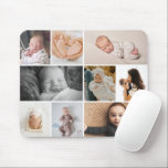 Multiple snapshots baby photos collage マウスパッド<br><div class="desc">Customize with your Instagram photos or other small photos and arrange/crop within frames, frame color and thickness is editable in the full customizer</div>