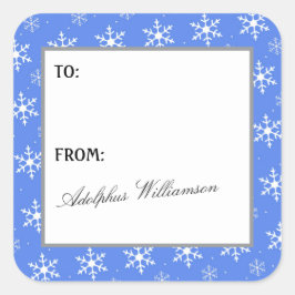 Multiple Snowflakes Christmas Gift Label スクエアシール