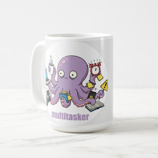 Multitasker – Funny Chaotic Octopus Dark Humor コーヒーマグカップ (正面左)