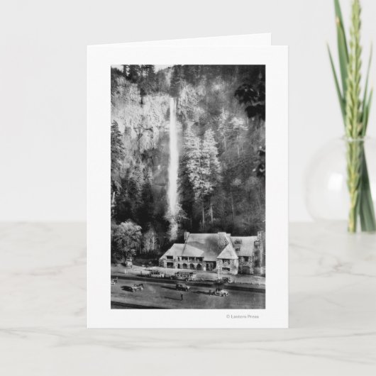 Multnomahの滝およびロッジの写真 カード (正面)