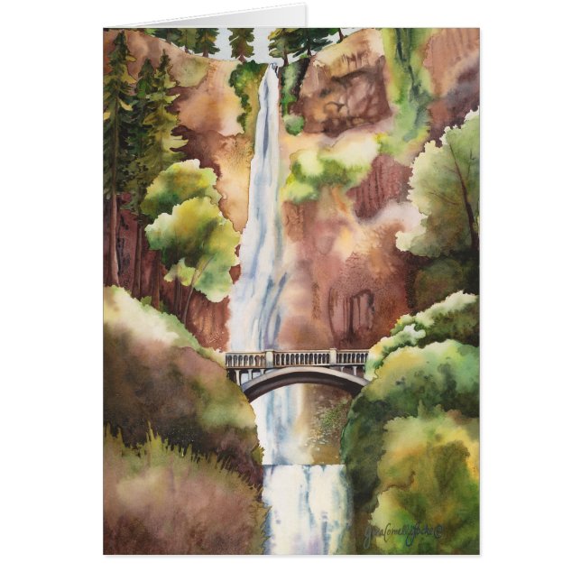 Multnomahの滝、オレゴン。 ブランク (正面)