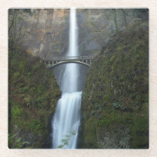 Multnomahの滝 ガラスコースター (正面)
