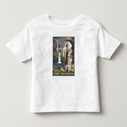 Multnomahの滝、OregonChief Multnomah トドラーTシャツ (正面)