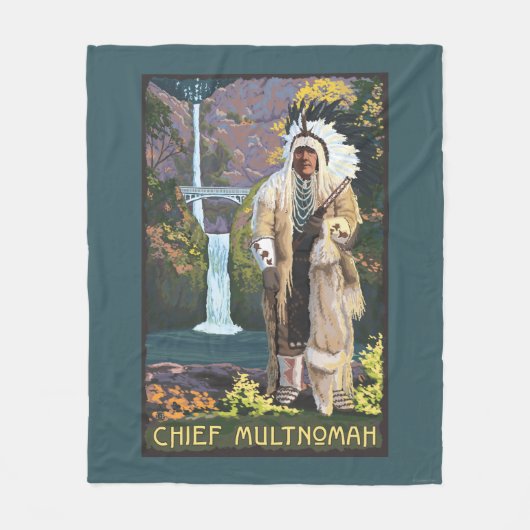 Multnomahの滝、OregonChief Multnomah フリースブランケット (正面)