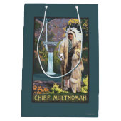 Multnomahの滝、OregonChief Multnomah ミディアムペーパーバッグ (裏面)