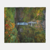 Multnomahは峡谷、オレゴン|コロンビア川の下ります フリースブランケット (正面(横))