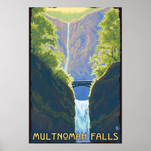 Multnomah滝、OregonMaiden of the滝 ポスター
