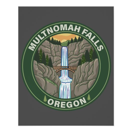 Multnomah Falls Oregon ポスター (正面)