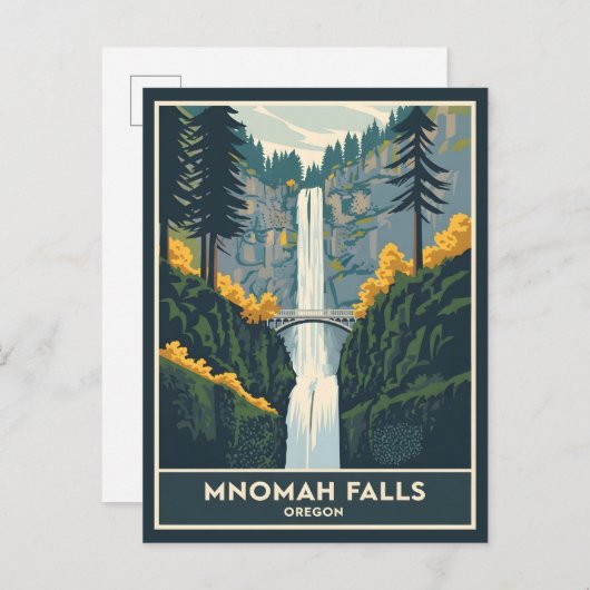 Multnomah Falls Oregon ポストカード (正面/裏面)