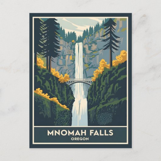 Multnomah Falls Oregon ポストカード (正面)