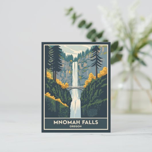 Multnomah Falls Oregon ポストカード (スタンド正面)