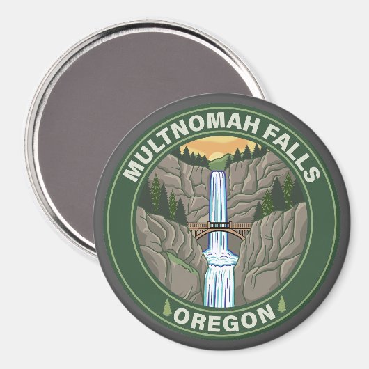 Multnomah Falls Oregon マグネット (正面/裏面)