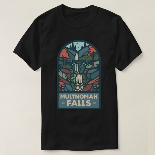 MULTNOMAH FALLS OREGON Sticker Tシャツ (デザイン正面)