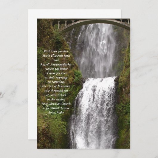 Multomah滝とBridge結婚's 招待状 (正面/裏面)