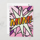 MUMおもしろいレトロ漫画ブックアーポップ・アートのト ポストカード (正面/裏面)