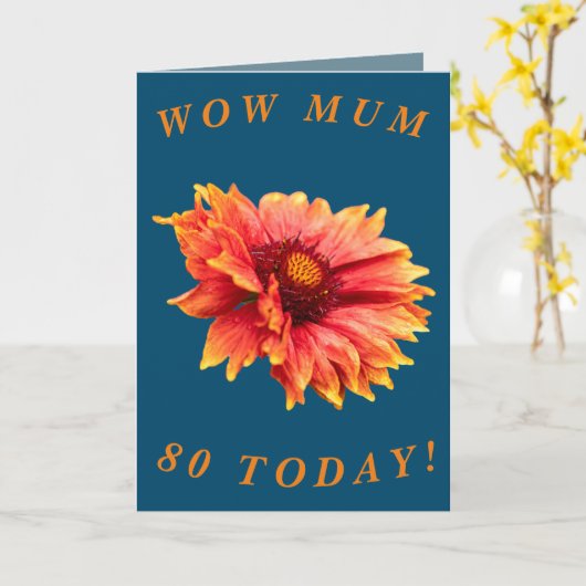 Mumはっきりした用フローラ80誕生日カード カード (黄色い花)