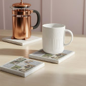 MumハートコラージュGird Monogram Keepsake ストーンコースター