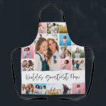 Mumフォトコラージュモダンタイポグラフィシンプルスタイリッシュ エプロン<br><div class="desc">世界で最も偉大な母数々の16モダン写真のミニマルタイポグラフィのスクリプトのは、母の日、誕生日、クリスマス、復活祭、卒業、学年の終わり、またはデコールの贈り物デザイン。</div>