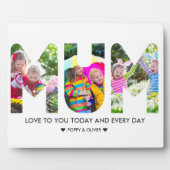 MUMフォトコラージュ3文字切り出し パーソナライズされた フォトプラーク (正面)