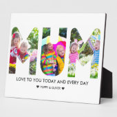 MUMフォトコラージュ3文字切り出し パーソナライズされた フォトプラーク (側面)