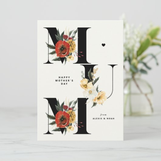 MUMボホフラワーズブラックハッピーマザーズデイ シーズンカード (スタンド正面)