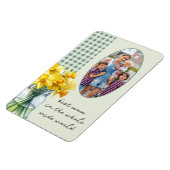 Mum最高の Photo Green GinghamとDaffodils in Jar マグネット (左側)