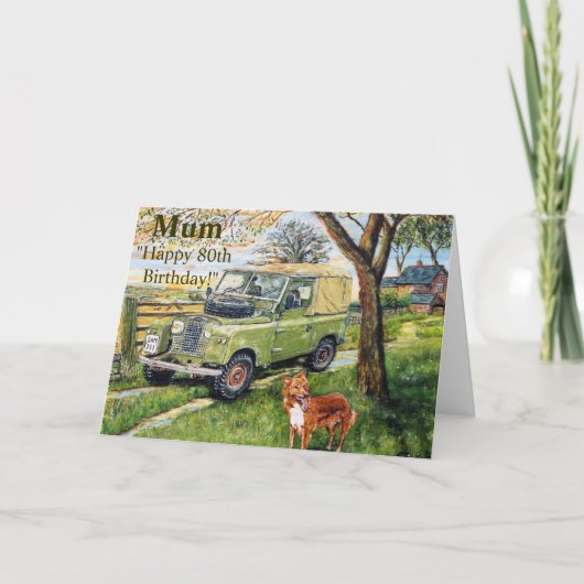 Mum用ハッピー80誕生日カード カード (正面)