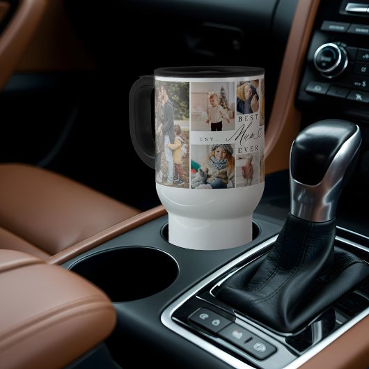 Mum 最高の Ever Script Mother's Day 8 Photo Collage トラベルマグ