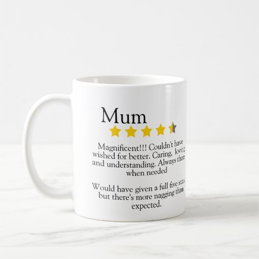 Mum, 5 star review, おもしろい コーヒーマグカップ (左)