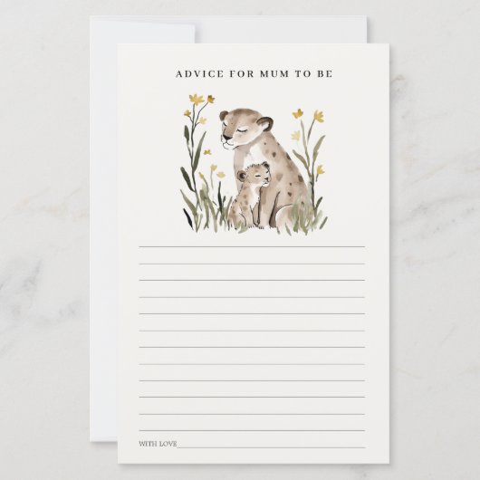 Mum Baby Tiger Foliage Advice For Mum Baby Shower (正面)