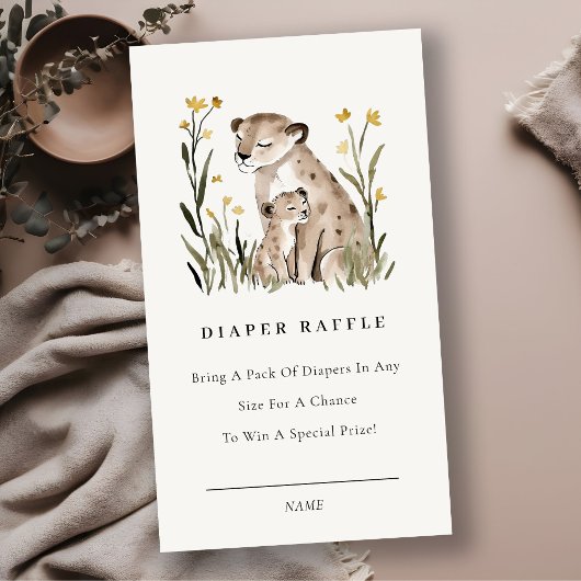 Mum Baby Tiger Foliage Diaper Raffle Baby Shower エンクロージャーカード
