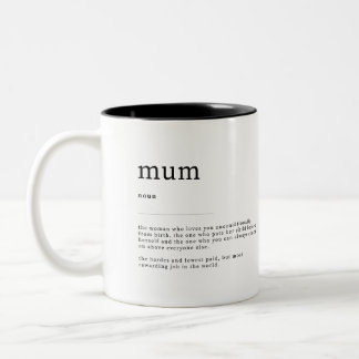 Mum Definition Meaning Dictionary Art Decor Two-To ツートーンマグカップ