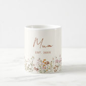 Mum Established Wildflower Terracotta Baby Shower コーヒーマグカップ (中央)