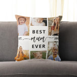 Mum Ever最高の - Mother's Day Photo Collage クッション<br><div class="desc">「祝Mum Ever」の最高の2000年20月20日の写真コラージュの装飾用クッションを持つお母さん。大切パーソナライズされたな写真のコラージュを美しくアレンジし、特別な瞬間や思い出を捉えた枕。「Mum Ever」という心最高ののこもったメッセージは、愛情あふれるtouchを付け加える。柔らかく高品質丈夫な生地で作られ、心地よいとスタイルを兼ね備えている。取り外し可能なカバーは、機械洗浄可能な簡単気にである。この意味のある記念の品は、母の日、誕生日、または任意の大事な行事のための完璧な贈り物である。</div>