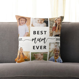 Mum Ever最高の - Mother's Day Photo Collage クッション