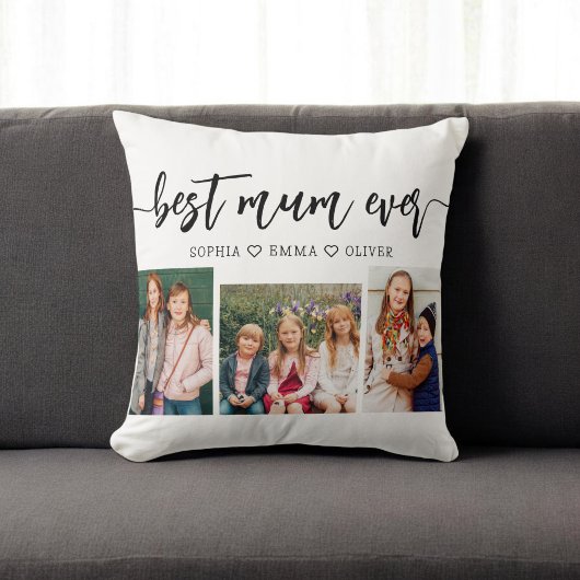 Mum Ever最高の - Mother's Day Photo Collage クッション