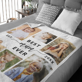 Mum Ever最高の - Mother's Day Photo Collage フリースブランケット