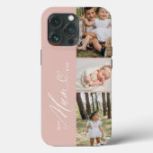 Mum Ever最高の Script Mother's Day 3 Photo Collage Case-Mate iPhoneケース (裏面)