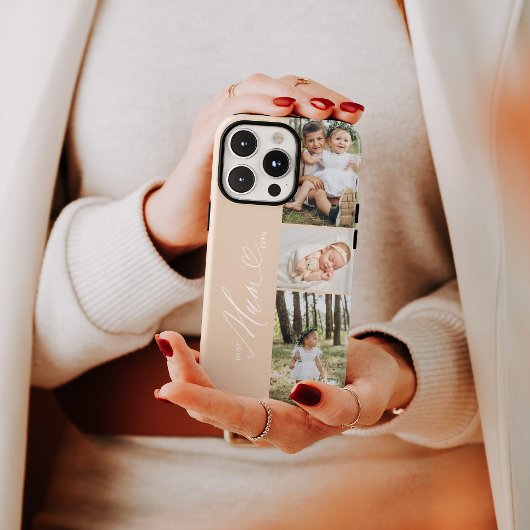 Mum Ever最高の Script Mother's Day 3 Photo Collage Case-Mate iPhoneケース