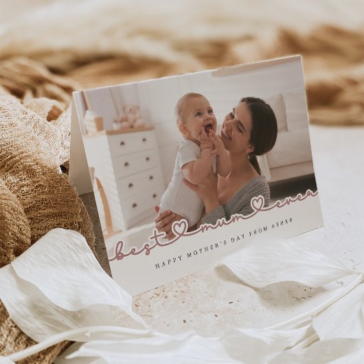 Mum Ever 最高の Mother's Dayフォトグリーティングカード カード